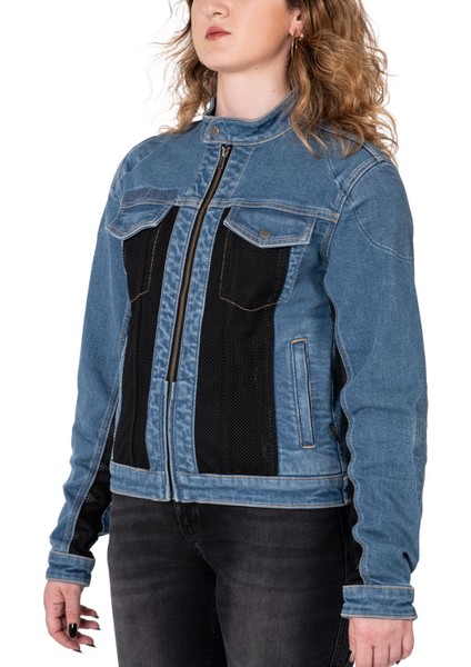 Thebikerjeans Blue Ice Korumalı File Motosiklet Kot Montu Kadın fırsatları