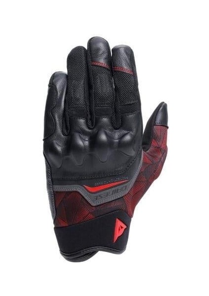 Ermex Black Red Lava Tekstil Korumalı Motosiklet Eldiven