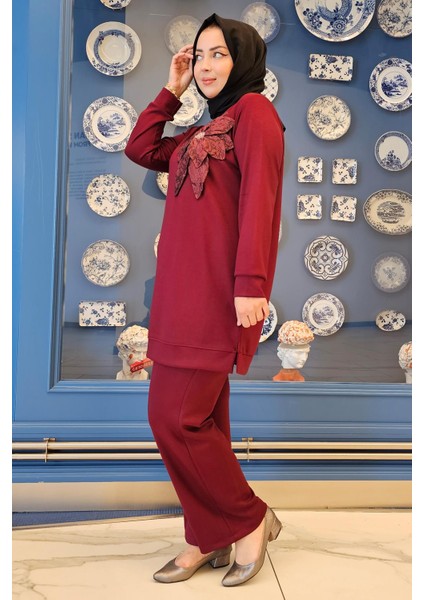 Kadın Dikme Çiçek Detaylı Tesettür Takım fiyatları