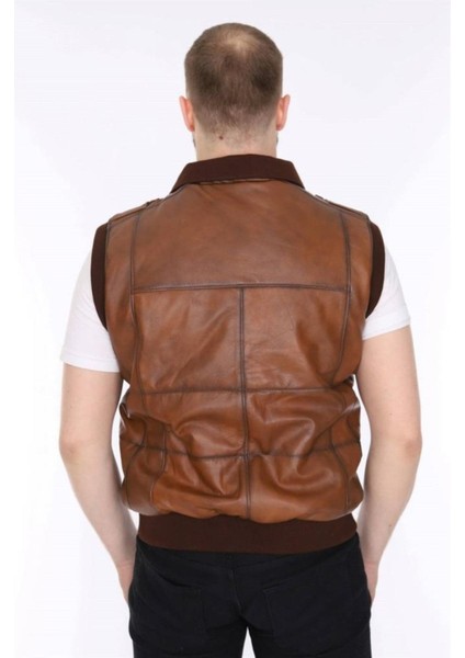 Hakiki Deri Taba Lastikli Erkek Yelek indirimleri