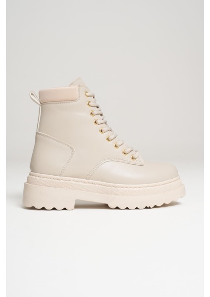 Aroif Özel Tasarım Kadın Kışlık Kalın Tabanlı Bej Bot fiyatları