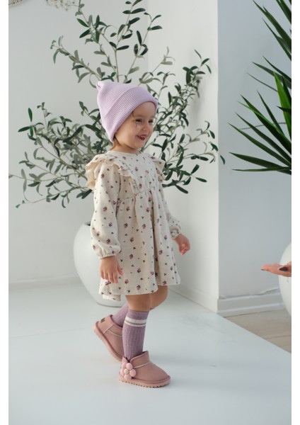 Minto Kız Çocuk ve Bebek Süet Kışlık Pembe Bot - Ortopedik Kaymaz Taban Içi Kürklü Sıcak Tutan Kar Botu fırsatları