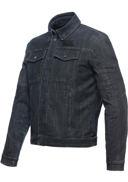 Denim Korumalı Motosiklet Kot Mont Blue