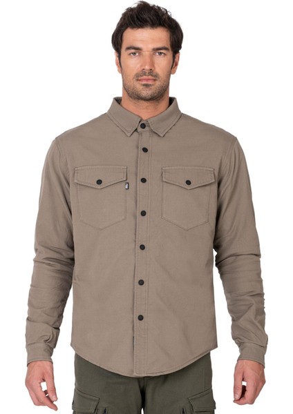 Thebikerjeans Eagle Beige Korumalı Motosiklet Gömleği Erkek