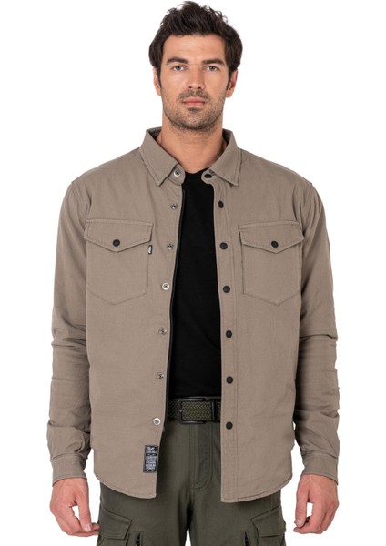 Thebikerjeans Eagle Beige Korumalı Motosiklet Gömleği Erkek indirimleri