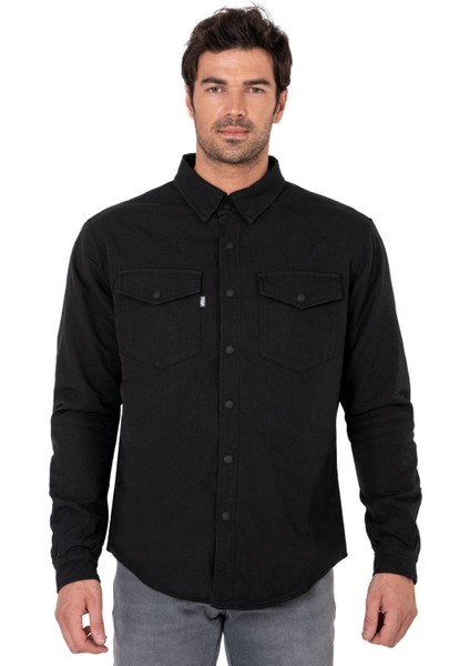 Thebikerjeans Eagle Black Korumalı Motosiklet Gömleği Erkek