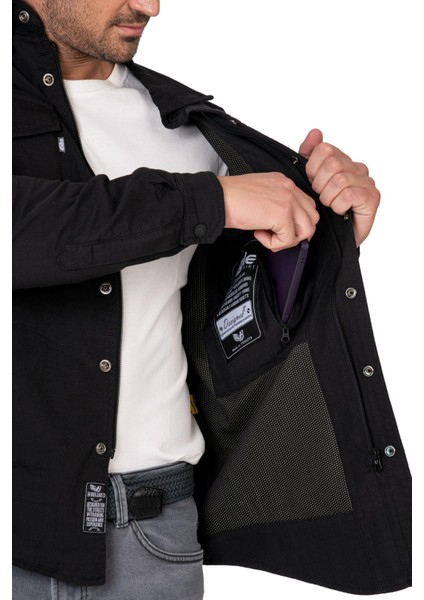 Thebikerjeans Eagle Black Korumalı Motosiklet Gömleği Erkek fırsatları
