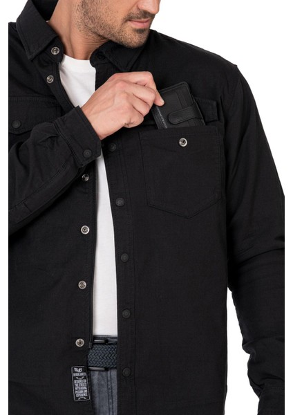 Thebikerjeans Eagle Black Korumalı Motosiklet Gömleği Erkek indirimleri