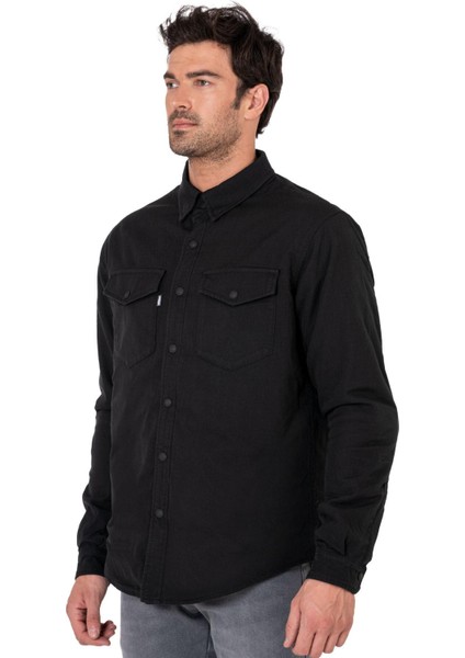 Thebikerjeans Eagle Black Korumalı Motosiklet Gömleği Erkek