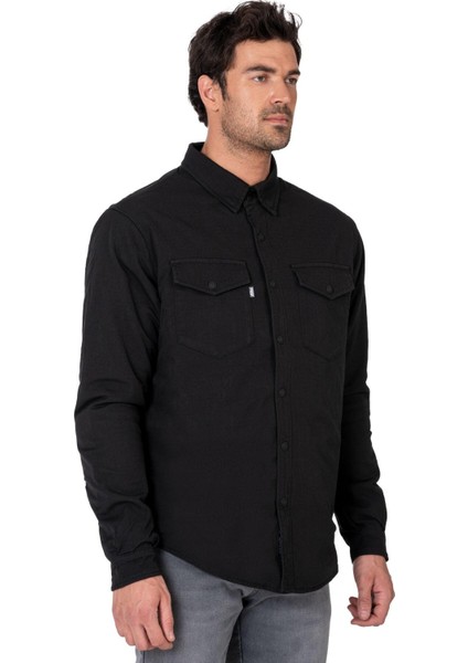 Thebikerjeans Eagle Black Korumalı Motosiklet Gömleği Erkek