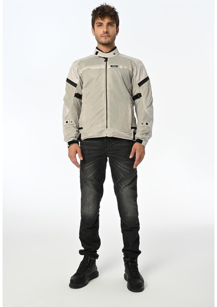 Riva Yazlık Korumalı Motosiklet Montu Gri Siyah fırsatları