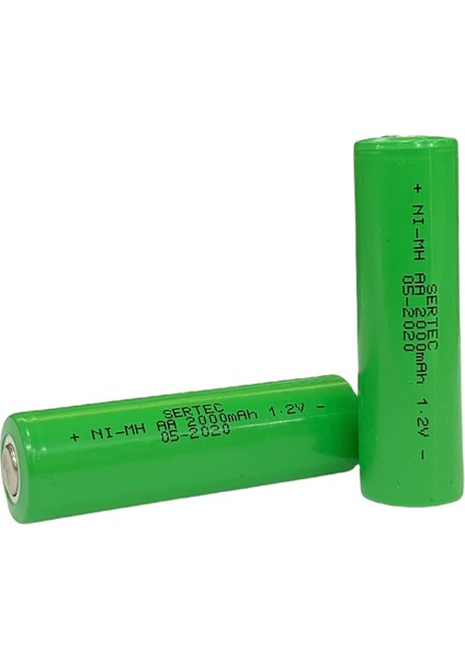 1.2V 2000 Mah - Aa - Ni-Mh Şarjlı Pil - Başsız / Flat Head