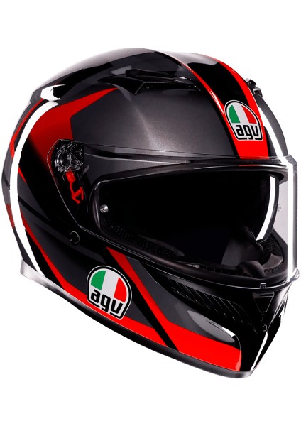 Motosiklet Kaskı K3 Mplk Striga Black Grey Red