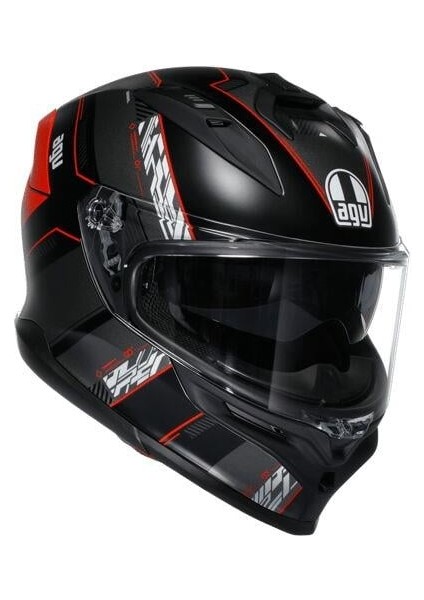 K7 Mplk Kyber Matt Black Red Kapalı Motosiklet Kask