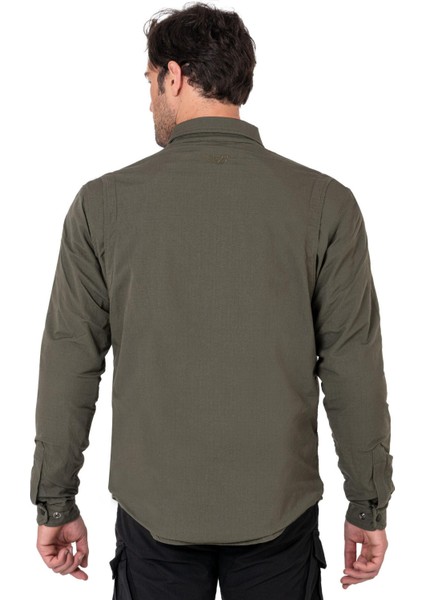 Thebikerjeans Eagle Khaki Korumalı Motosiklet Gömleği Erkek