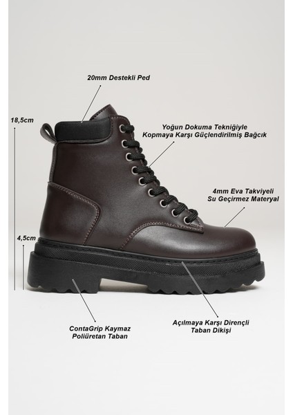 Aroif Özel Tasarım Kadın Kışlık Kalın Tabanlı Acı Kahve Bot fırsatları