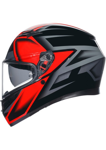 Motosiklet Kaskı K3 Mplk Compound Black Red fırsatları