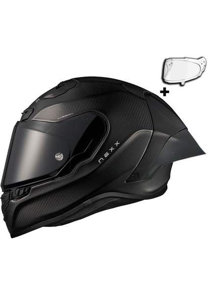X.R3R Zero Pro 2 Kapalı Motosiklet Kaskı Karbon Siyah