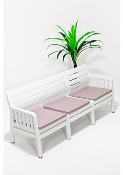 Lara 3'lü Beyaz Bahçe Koltuğu Güneş Işığına Dayanıklı Polipropilen Malzeme fırsatları