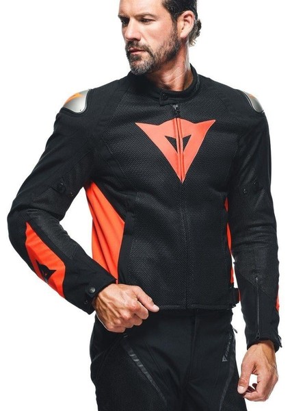 Energyca Air Tex Korumalı Yazlık Motosiklet Montu Blk Fluo Red