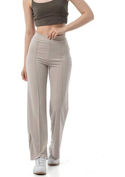 Kadın Pike Modal Kumaş Pantolon Taş
