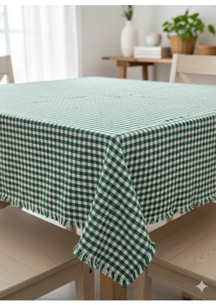 Pamuk Dokuma Kareli Masa Örtüsü | Mutfak Sofra ve Piknik Örtüsü