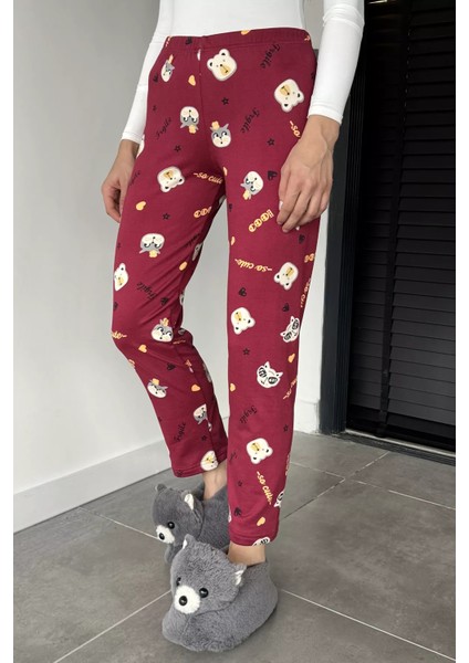 Kadın Bel Lastikli Baskılı Pijama Altı P-00018772