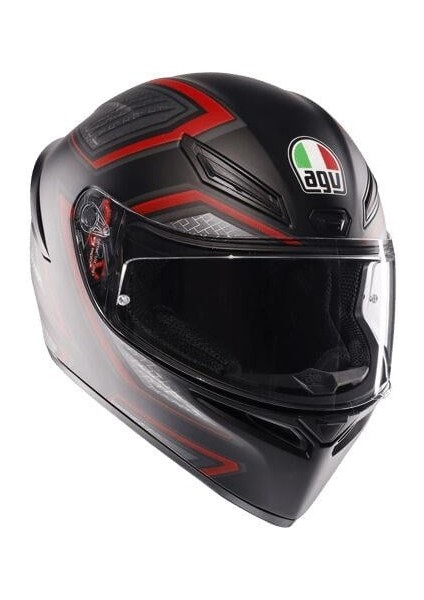 Motosiklet Kaskı K1 S Sling Mat Black Red