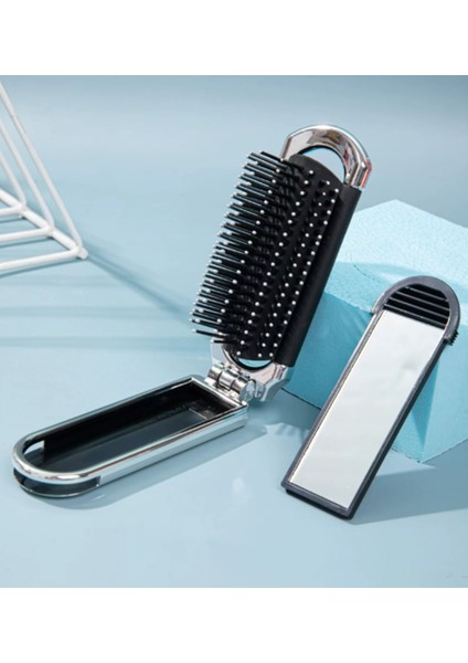 Katlanabilir Mini Aynalı Saç Fırçası Katlanır Tarak Baş Masajı Taşınabilir Seyahat Saç Fırçası fiyatları