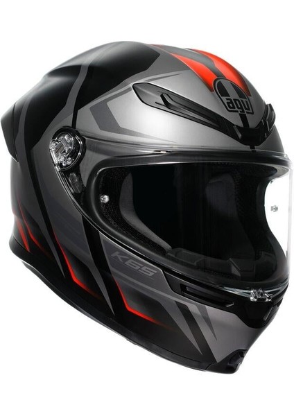 Kapalı Motosiklet Kaskı K6 S Mplk Karve Mat Black Grey Red