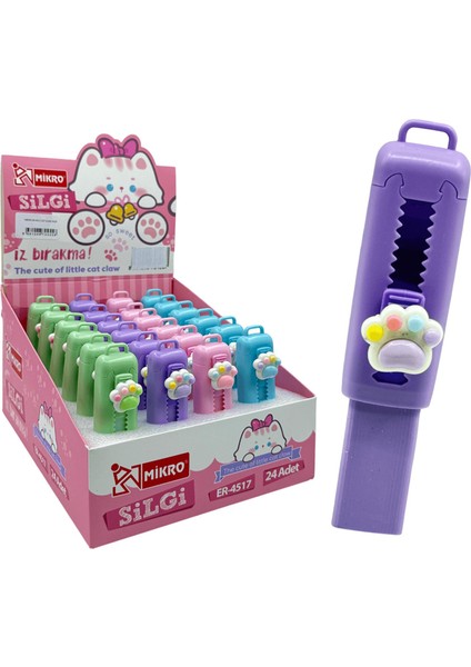 Kedi Pati Sürgülü Silgi (ER-4517) 1 Adet modelleri