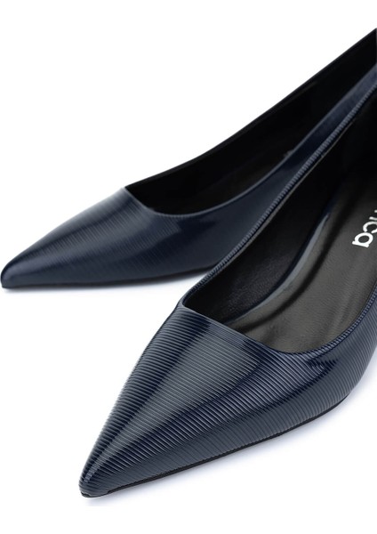 Kadın Suni Deri Lacivert Topuklu Ayakkabı 735 8318 Bn Ayk SK25-26 Lacıvert modelleri