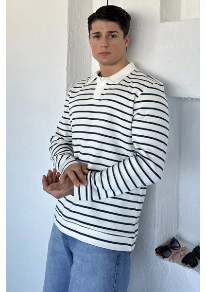 Gömlek Yaka Çizgili Erkek Sweatshirt P-00018566 fiyatları