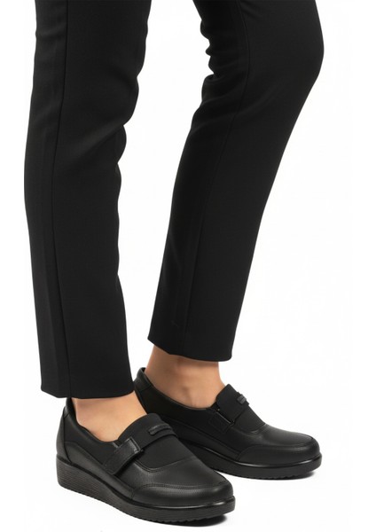 Siyah Cırtlı Kadın Casual Ayakkabı