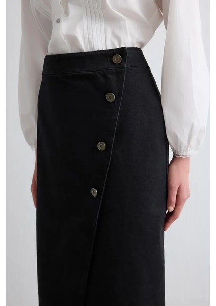 Anvelop Kesim Denim Etek - Siyah modelleri