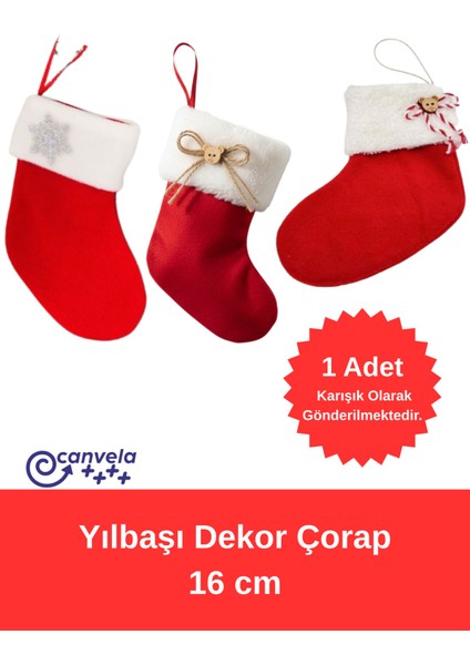 1 Adet Yılbaşı Dekor Çorap Şömine Duvar Süsü Christmas Çam Ağacı Süsü Noel Baba Asma Dekor Süs fiyatları