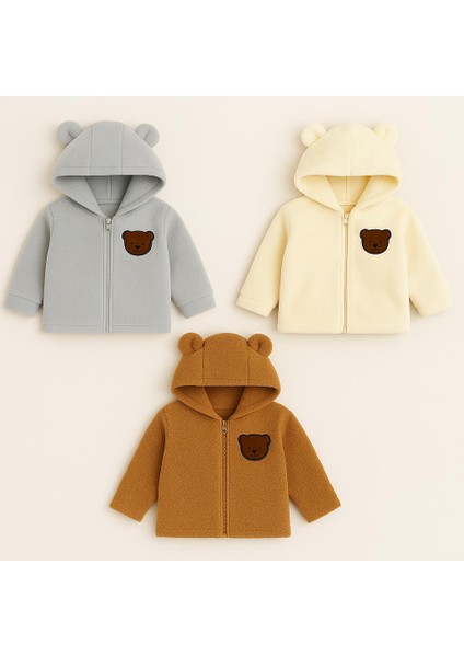Unisex Mont Bebek Welsoft Ayı Kulaklı Fermuarlı modelleri
