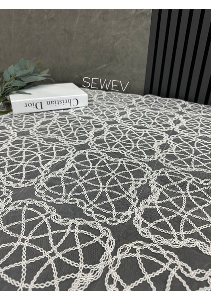Dantelli Masa Örtüsü Fiskos Örtüsü (Ekru) modelleri