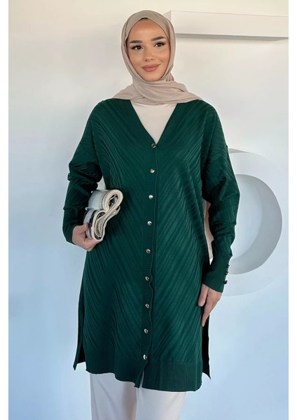 Desenli Ön Düğmeli Tesettür Triko Hırka (M-L-Xl Uyumludur) P-00018882 fiyatları