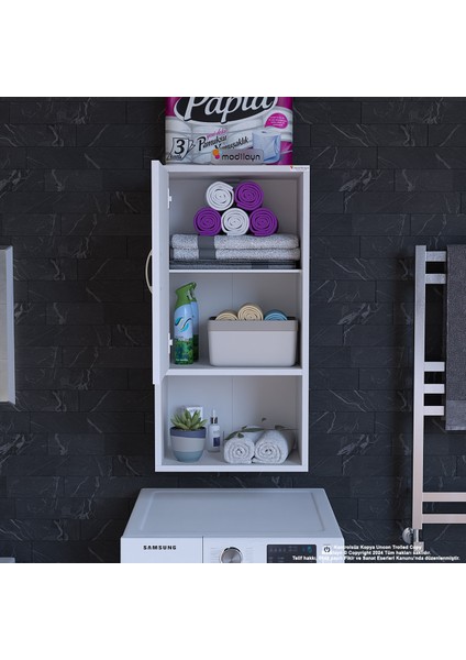 Ege 45 x 85 x 32,5 cm Makine Üstü Asma ve Çok Amaçlı Banyo Dolabı modelleri