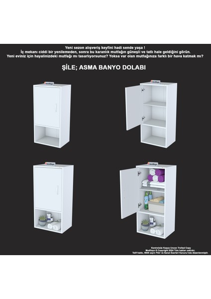 Ege 45 x 85 x 32,5 cm Makine Üstü Asma ve Çok Amaçlı Banyo Dolabı fırsatları