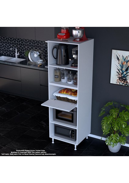 Silva Loya 59,6 x 194,6 x 56 cm Tek Kapaklı Ankastre Fırın ve Mutfak Dolabı