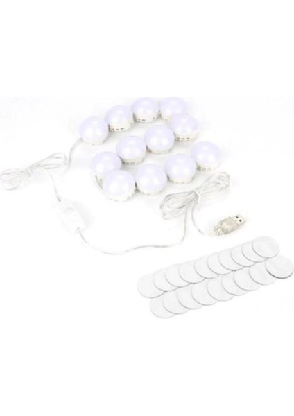 10 ledli makyaj aynası ışığı ayarlanabilir parlaklık 3 renk beyaz gün ışığı sarı ışık