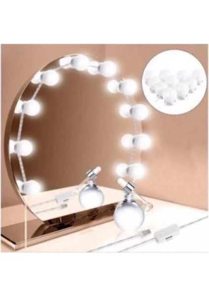 10 ledli makyaj aynası ışığı ayarlanabilir parlaklık 3 renk beyaz gün ışığı sarı ışık