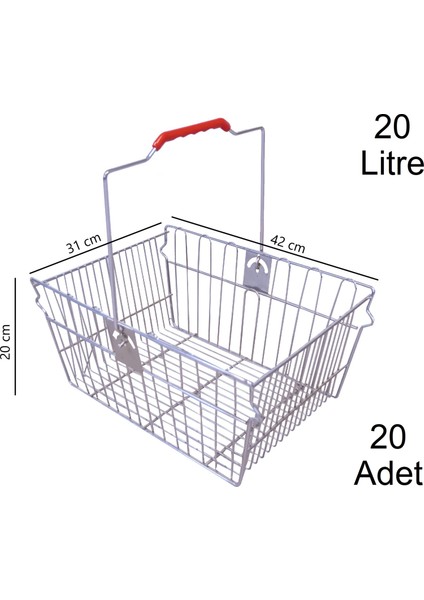 Tel Market Alışveriş El Sepeti 20 Litre 20 Adet