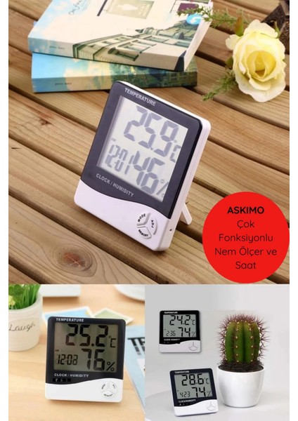 Çok Fonksiyonlu Duvar Ve Masaya Uygun Standlı Nem Derece Masa Saati Termostat indirimleri