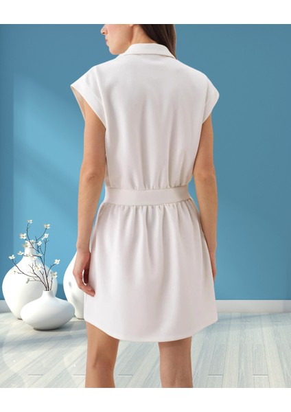 xint Kadın Regular Fit Gömlek Yaka Önden Fermuar Kapamalı Kolsuz Modal Mini Elbise fırsatları