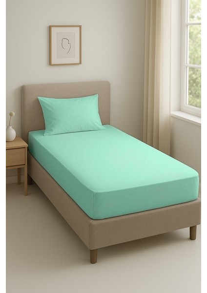 🛏️ Pamuklu Tek Kişilik 100X200+30 Lastikli Yastıklı Fitted Çarşaf – Örme Kumaş, Yumuşak Dokulu, Esnek ve Kolay Kullanım
