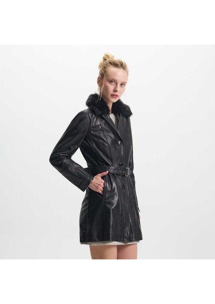 Siyah Hakiki Deri Kadın Hakiki Deri Mont - K25KDM320476-Q3H fiyatları