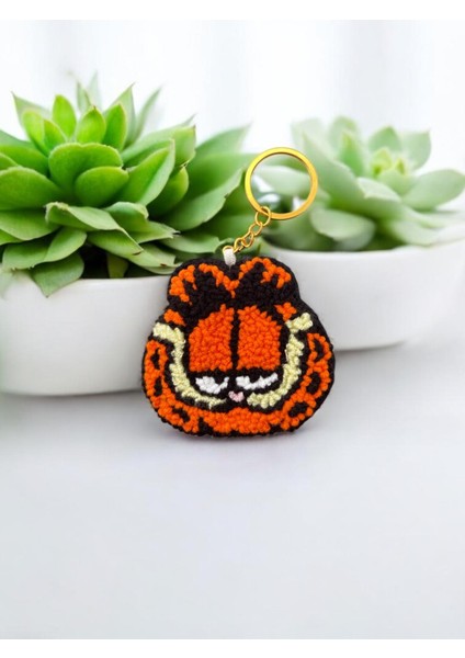 Garfield Anahtarlık-Çanta Süsü El Işi Punch Anahtarlık